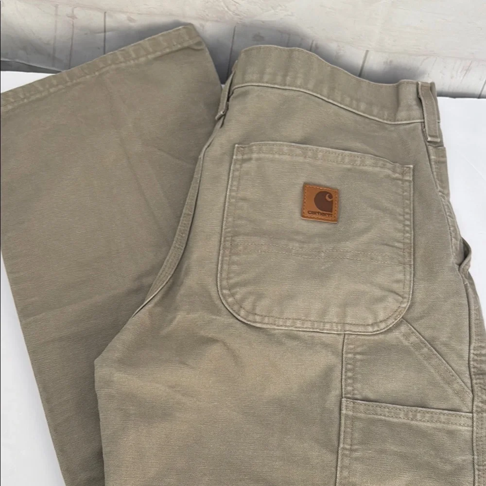 Carhartt Size 31X30 Men's Tan Carpenter Thrashed Work Pants Stained Knees